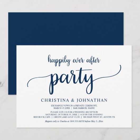 Gevluchte bruiloft, Happily Ever After-feest, mari Kaart (Voorkant / Achterkant)