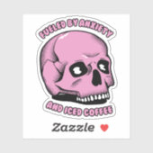 Gevoed door angst en ijskoffie sticker (Vel)