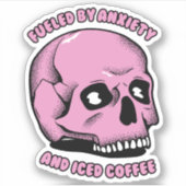Gevoed door angst en ijskoffie sticker (Voorkant)