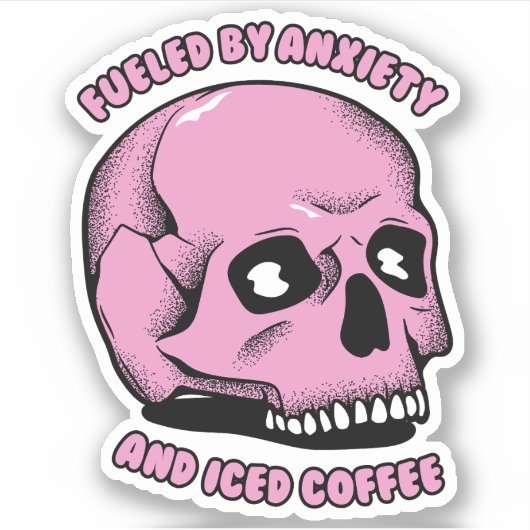 Gevoed door angst en ijskoffie sticker (Voorkant)