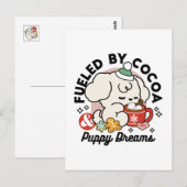 Gevoed door cacao en puppydromen - Schattigee wint Briefkaart (Voorkant / Achterkant)