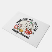 Gevoed door cacao en puppydromen - Schattigee wint Deurmat (Schuin)