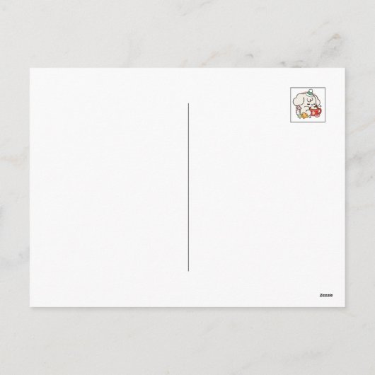 Gevoed door cacao en puppydromen - Schattigee wint Feestdagenkaart (Achterkant)