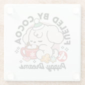 Gevoed door cacao en puppydromen - Schattigee wint Glazen Onderzetter (Achterkant)