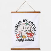 Gevoed door cacao en puppydromen - Schattigee wint Hangend Wandkleed (Voorkant)