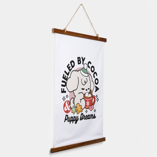 Gevoed door cacao en puppydromen - Schattigee wint Hangend Wandkleed (Gebogen)