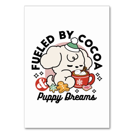 Gevoed door cacao en puppydromen - Schattigee wint Kaart (Voorkant)