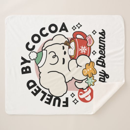 Gevoed door cacao en puppydromen - Schattigee wint Sherpa Deken (Voorkant (horizontaal))