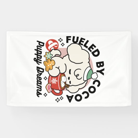 Gevoed door cacao en puppydromen - Schattigee wint Spandoek (Horizontaal)