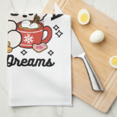 Gevoed door cacao en puppydromen - Schattigee wint Theedoek (Quarter Fold)