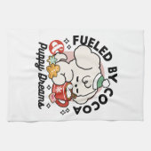 Gevoed door cacao en puppydromen - Schattigee wint Theedoek (Horizontaal)