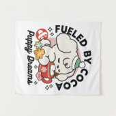 Gevoed door cacao en puppydromen - Schattigee wint Wandkleed (Voorkant (horizontaal))