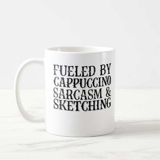 gevoed door Cappuccino Sarcasm en ketching Koffiemok (Links)