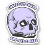Gevoed door chaos en ijskoffie sticker (Voorkant)