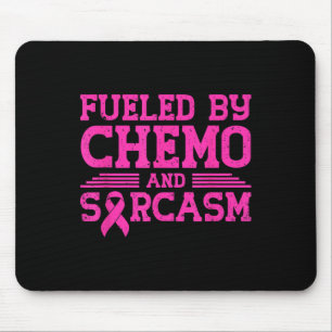Gevoed door chemo en sarcasme Grappige borstkanker Muismat
