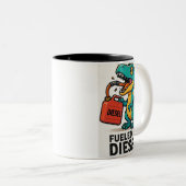 Gevoed door diesel tweekleurige koffiemok (Voorkant rechts)