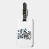 Gevoed door het eten van alle dingen Racoon Cyclin Bagagelabel (Voorkant verticaal)