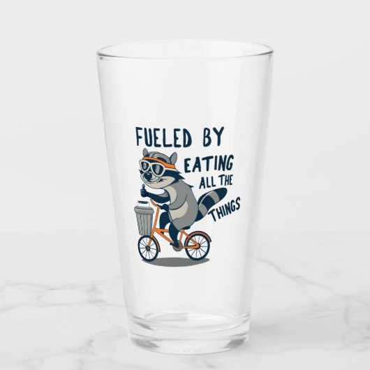 Gevoed door het eten van alle dingen Racoon Cyclin Glas (Voorkant)