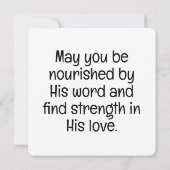 "Gevoed door het Woord" Wenskaart Kaart (Achterkant)