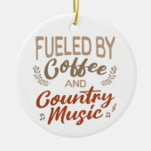 Gevoed door koffie en country muziek kerst keramisch ornament (Voorkant)