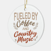 Gevoed door koffie en country muziek kerst keramisch ornament (Links)
