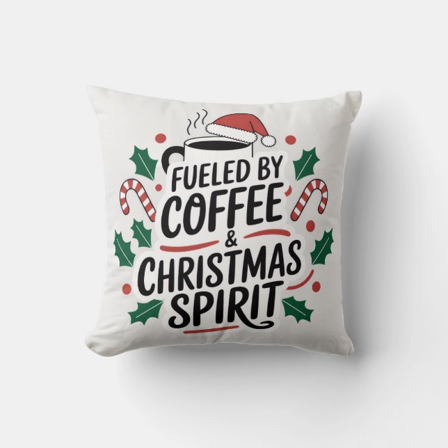 Gevoed door koffie en kerst spirit kussen (Voorkant)
