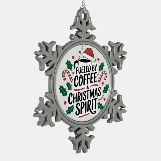 Gevoed door koffie en kerst spirit tin sneeuwvlok ornament (Links)
