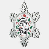 Gevoed door koffie en kerst spirit tin sneeuwvlok ornament (Rechts)