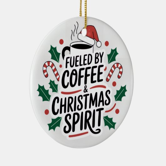 Gevoed door koffie en kerstgeest - Funny Christ Keramisch Ornament (Rechts)