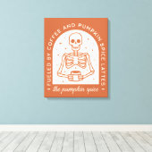 Gevoed door koffie en pompoen Spice Lattes Canvas Afdruk (Insitu (Houten vloer))