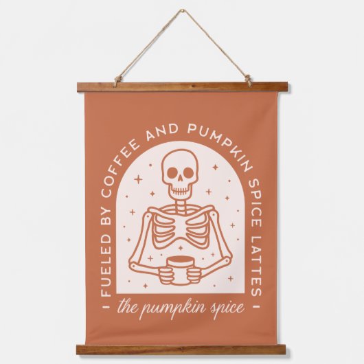 Gevoed door koffie en pompoen Spice Lattes Hangend Wandkleed (Voorkant)