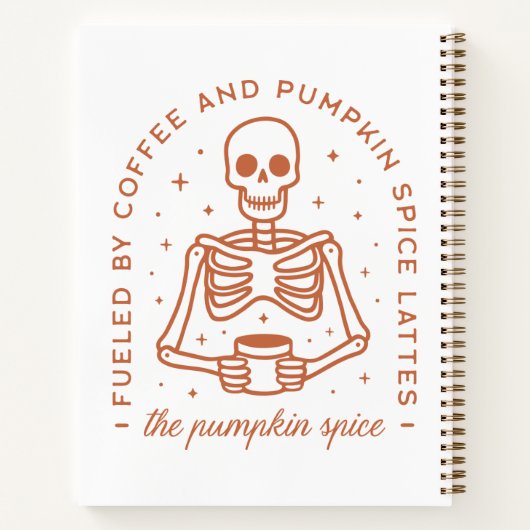 Gevoed door koffie en pompoen Spice Lattes Notitieboek (Achterkant)