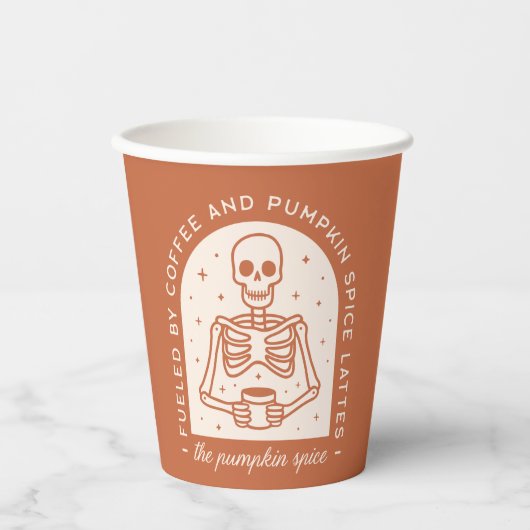 Gevoed door koffie en pompoen Spice Lattes Papieren Bekers (Voorkant)