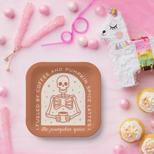 Gevoed door koffie en pompoen Spice Lattes Papieren Bordje (Feest)