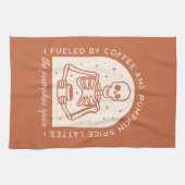 Gevoed door koffie en pompoen Spice Lattes Theedoek (Horizontaal)