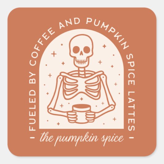 Gevoed door koffie en pompoen Spice Lattes Vierkante Sticker (Voorkant)