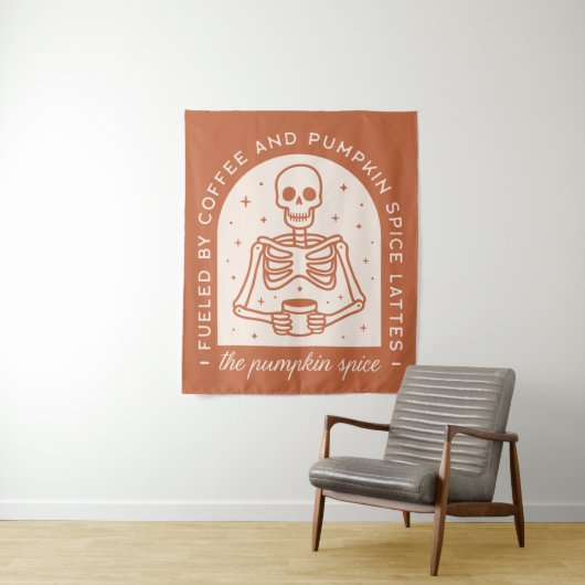 Gevoed door koffie en pompoen Spice Lattes Wandkleed (In situ)