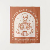 Gevoed door koffie en pompoen Spice Lattes Wandkleed (Voorkant)