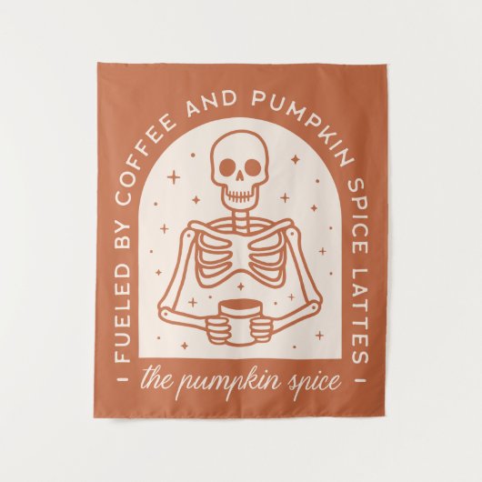 Gevoed door koffie en pompoen Spice Lattes Wandkleed (Voorkant)