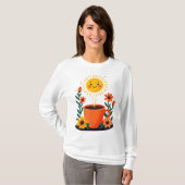 Gevoed door koffie en positiviteit t-shirt (Voorkant volledig)