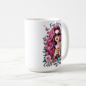 Gevoed door koffie en sarcasme koffiemok (Voorkant rechts)