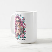 Gevoed door koffie en sarcasme koffiemok (Voorkant links)