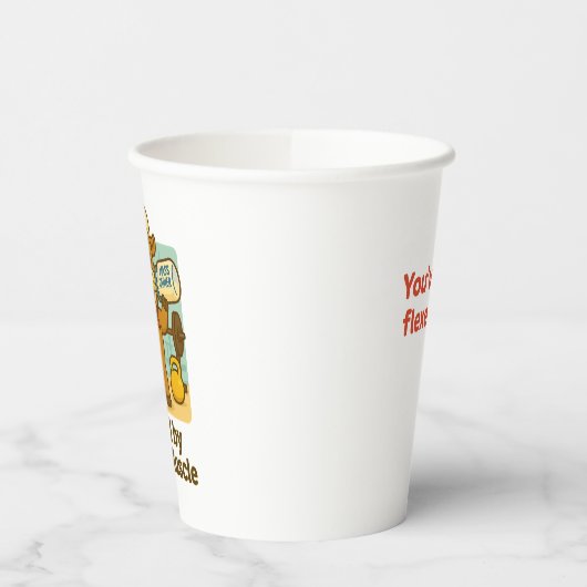 Gevoed door melk en spieren - Funny Bullio Paper C Papieren Bekers (Links)