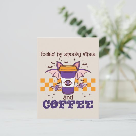 Gevoed door Spooky Vibes en Koffie Briefkaart (Staand voorkant)