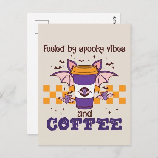 Gevoed door Spooky Vibes en Koffie Briefkaart (Voorkant / Achterkant)