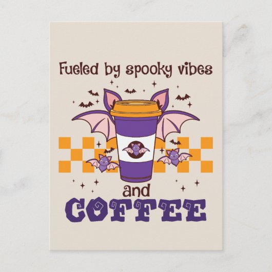 Gevoed door Spooky Vibes en Koffie Briefkaart (Voorkant)