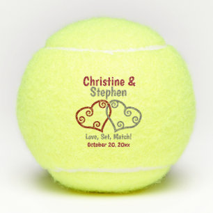 Gevoegd Hearts Wedding Tennis Favor Tennisballen