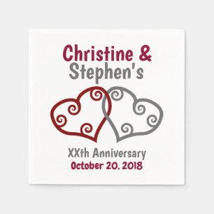 Gevoegd Jubileum van Milestone Hearts Servet