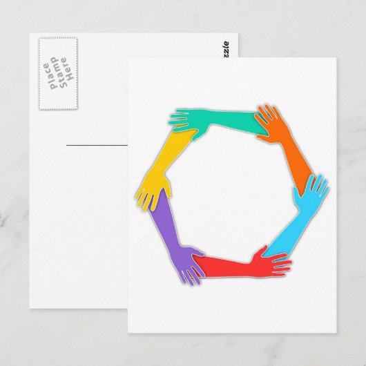 Gevoegde handen briefkaart (Voorkant / Achterkant)