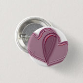 Gevoegde harten ronde button 3,2 cm (Voorkant /achterkant)
